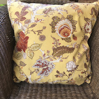 small yellow toile french pillow cover